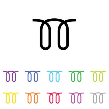 Beyaz Arka Plan'da bir dizi renkte Resimli Simge - 