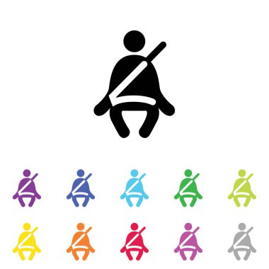 Beyaz Arka Plan'da bir dizi renkte Resimli Simge - 