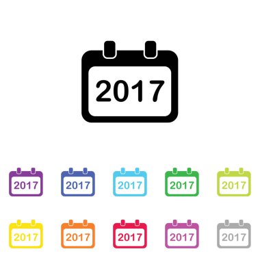 Beyaz Arka Plan'da bir dizi renkte Resimli Simge - 