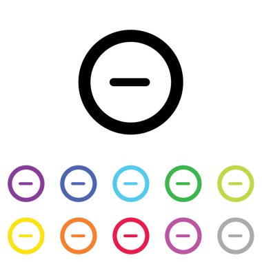 Beyaz Arka Plan'da bir dizi renkte Resimli Simge - 