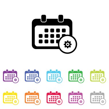 Beyaz Arka Plan'da bir dizi renkte Resimli Simge - 