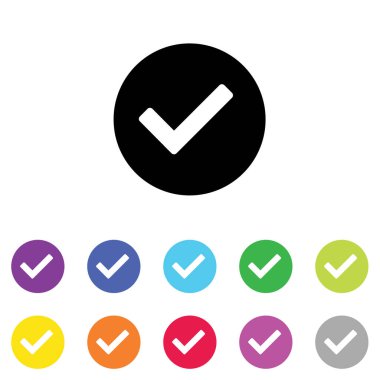 Beyaz Arka Plan'da bir dizi renkte Resimli Simge - 