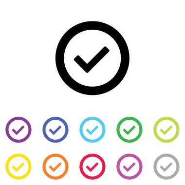 Beyaz Arka Plan'da bir dizi renkte Resimli Simge - 