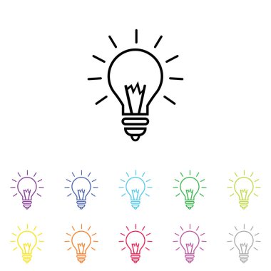 Beyaz Arka Plan'da bir dizi renkte Resimli Simge - 