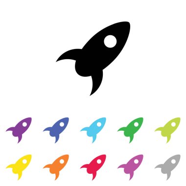 Beyaz Arka Plan'da bir dizi renkte Resimli Simge - 