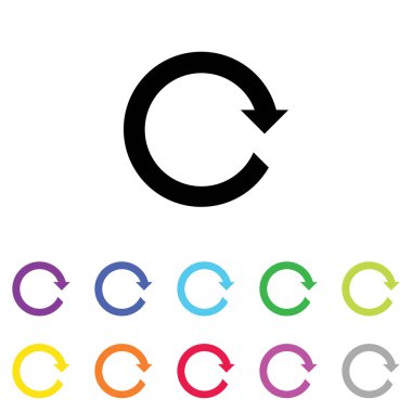 Beyaz Arka Plan'da bir dizi renkte Resimli Simge - 