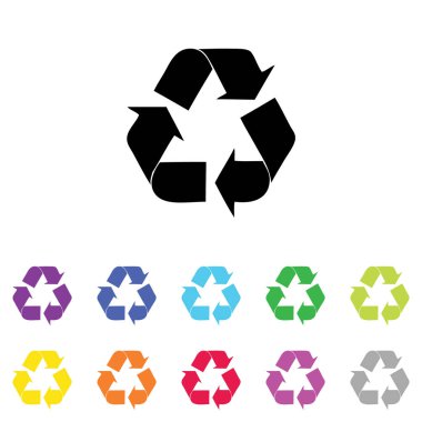 Beyaz Arka Plan'da bir dizi renkte Resimli Simge - 