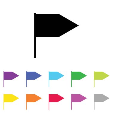 Beyaz Arka Plan'da bir dizi renkte Resimli Simge - 