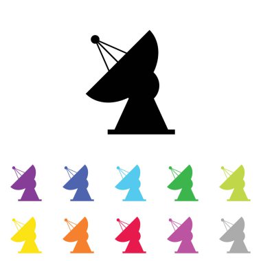 Beyaz Arka Plan'da bir dizi renkte Resimli Simge - 