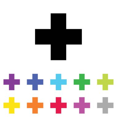 Beyaz Arka Plan'da bir dizi renkte Resimli Simge - 