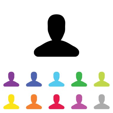 Beyaz Arka Plan'da bir dizi renkte Resimli Simge - 