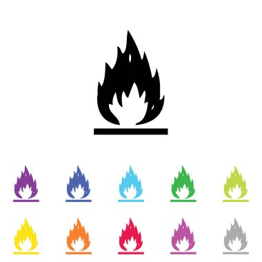 Beyaz Arka Plan'da bir dizi renkte Resimli Simge - 