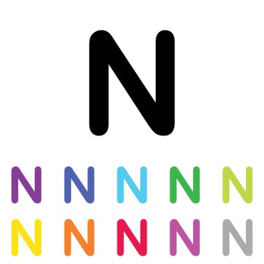 Beyaz Arka Plan'da bir dizi renkte Resimli Simge - 