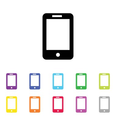 Beyaz Arka Plan'da bir dizi renkte Resimli Simge - 