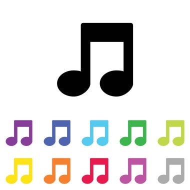 Beyaz Arka Plan'da bir dizi renkte Resimli Simge - 