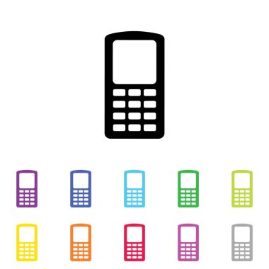 Beyaz Arka Plan'da bir dizi renkte Resimli Simge - 