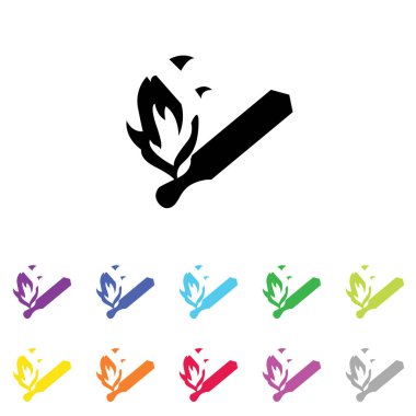 Beyaz Arka Plan'da bir dizi renkte Resimli Simge - 