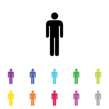 Beyaz Arka Plan'da bir dizi renkte Resimli Simge - 