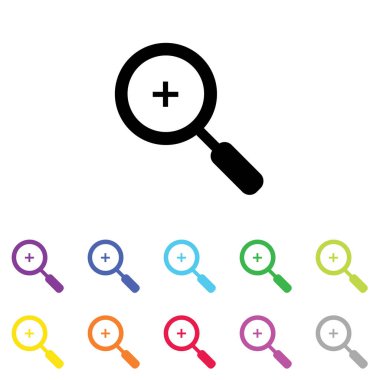 Beyaz Arka Plan'da bir dizi renkte Resimli Simge - 