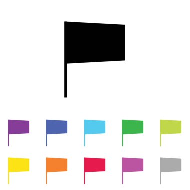 Beyaz Arka Plan'da bir dizi renkte Resimli Simge - 