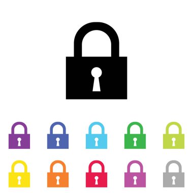 Beyaz Arka Plan'da bir dizi renkte Resimli Simge - 