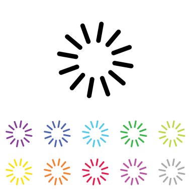 Beyaz Arka Plan'da bir dizi renkte Resimli Simge - 