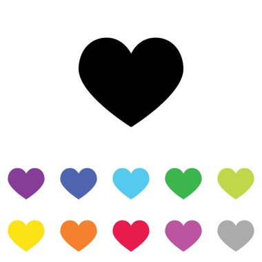 Beyaz Arka Plan'da bir dizi renkte Resimli Simge - 