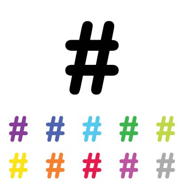 Beyaz Arka Plan'da bir dizi renkte Resimli Simge - 