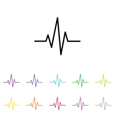 Beyaz Arka Plan'da bir dizi renkte Resimli Simge - 