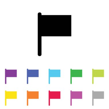 Beyaz Arka Plan'da bir dizi renkte Resimli Simge - 