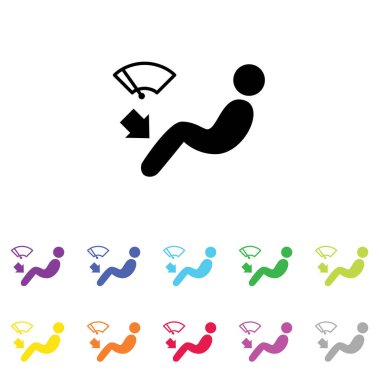 Beyaz Arka Plan'da bir dizi renkte Resimli Simge - 