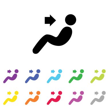 Beyaz Arka Plan'da bir dizi renkte Resimli Simge - 