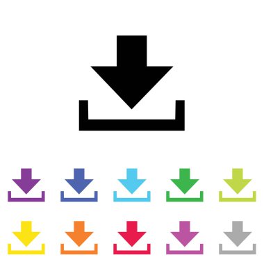 Beyaz Arka Plan'da bir dizi renkte Resimli Simge - 