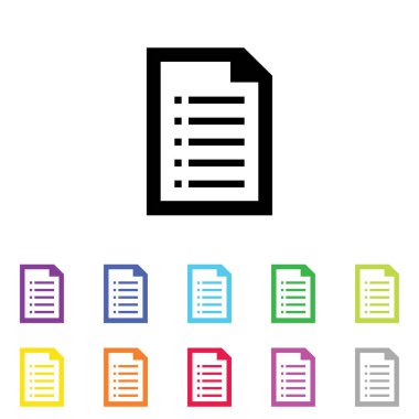 Beyaz Arka Plan'da bir dizi renkte Resimli Simge - 