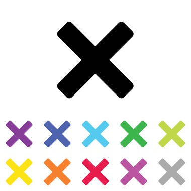 Beyaz Arka Plan'da bir dizi renkte Resimli Simge - 