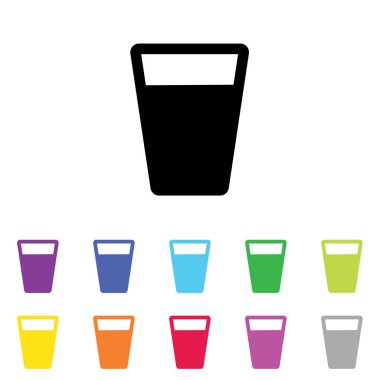 Beyaz Arka Plan'da bir dizi renkte Resimli Simge - 