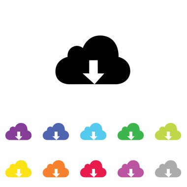 Beyaz Arka Plan'da bir dizi renkte Resimli Simge - 