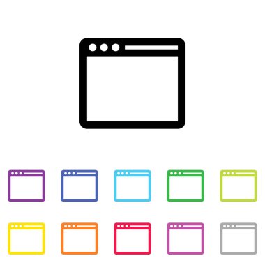 Beyaz Arka Plan'da bir dizi renkte Resimli Simge - 