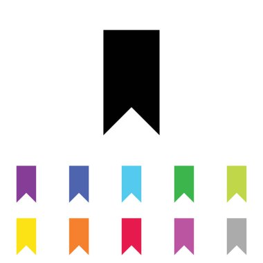 Beyaz Arka Plan'da bir dizi renkte Resimli Simge - 