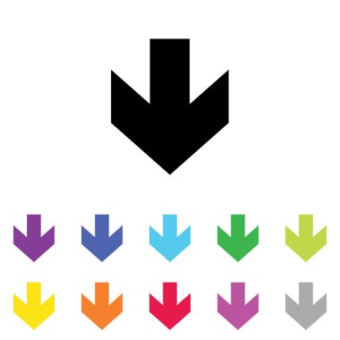 Beyaz Arka Plan'da bir dizi renkte Resimli Simge - 