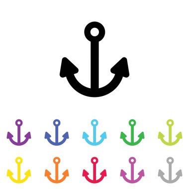 Beyaz Arka Plan'da bir dizi renkte Resimli Simge - 