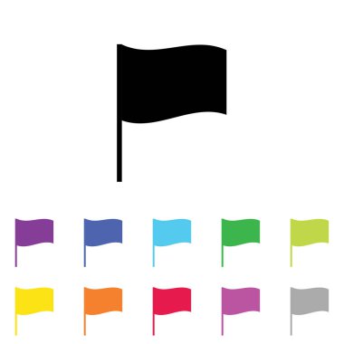 Beyaz Arka Plan'da bir dizi renkte Resimli Simge - 