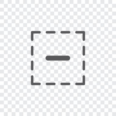 Resimli Simge Arka Planda İzole - Kareli Eksi