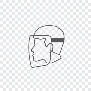 Resimli Simge Arka Planda İzole - Güvenlik Vizörü