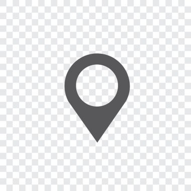 Resimli Simge Arka Planda İzole - Uzun Harita İşaretçisi Ope