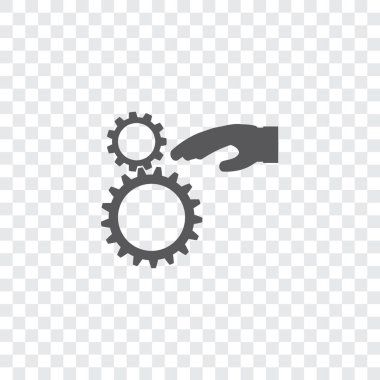 Resimli Simge Arka Planda İzole - Dişli El