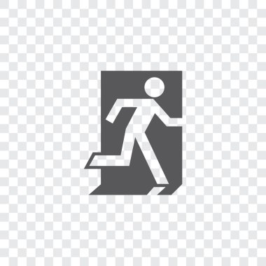 Resimli Simge Arka Planda İzole - Yangın Çıkışı