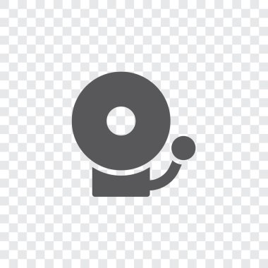 Resimli Simge Arka Planda İzole - Yangın Alarm Zili