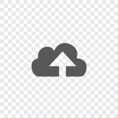 Resimli Simge Arka Planda İzole - Cloud Upload Thick