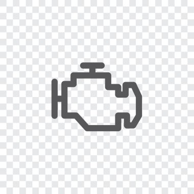 Resimli Simge Arka Planda İzole - Motor Işıklarını Kontrol Et